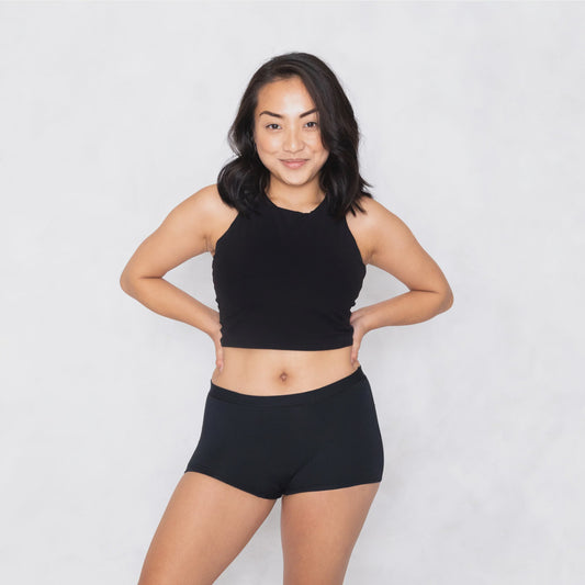 SaaltWear Leakproof Comfort Boyshort Black | period underwear | The Green Collective SG