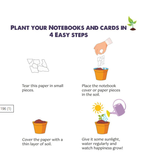 Purple & Pure Keep Growing Plantable Seed Notebook and pencils set | Stationary | The Green Collective SG