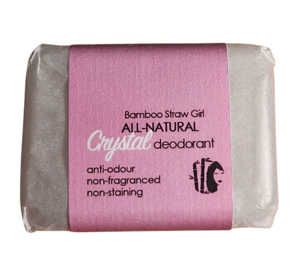 Crystal deodorant stone in pouch | Deodrants & Fragrances | The Green Collective SG