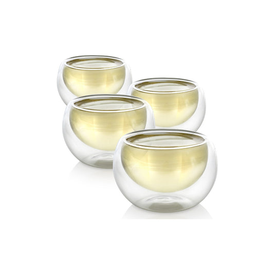 Petale Tea Double Wall Tea Cup 80ml, Set of 4 | Tableware | The Green Collective SG