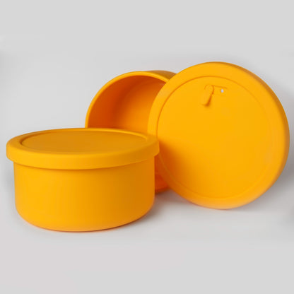 Medium Round Lunch Box (700ml) - Yellow | Food Storage | The Green Collective SG