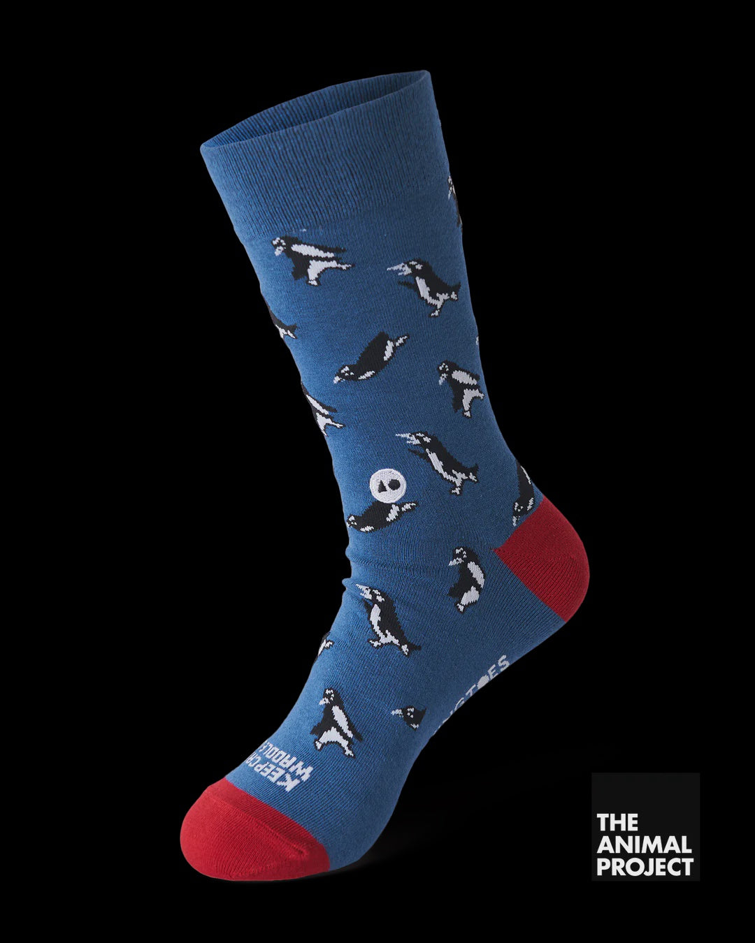 Talking Toes Keep Calm Penguin Kids Crew Sock (7-9Y Sock) | Other Accessories | The Green Collective SG