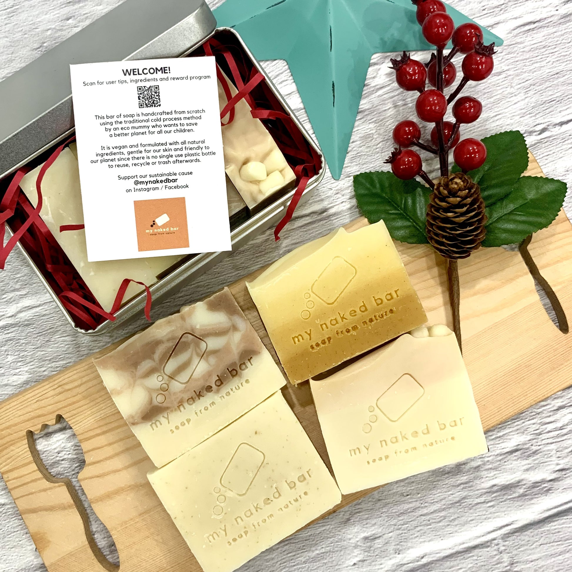 My Naked Bar Eczema Bundle in Gift Tin | Bodycare | The Green Collective SG