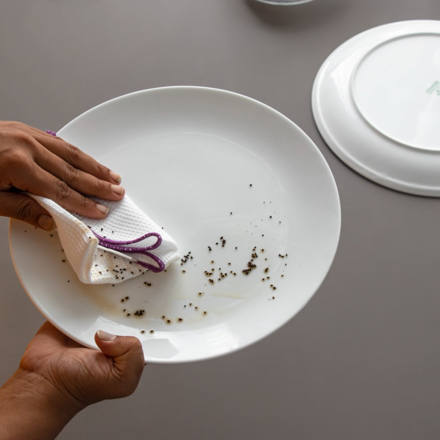 Purple & Pure Bamboo Dish Washing Cloth: The Eco-Friendly and Reusable Solution for your Kitchen | Cleaning supplies | The Green Collective SG