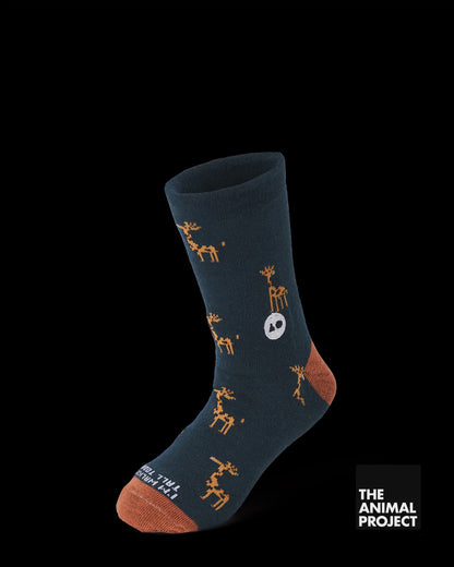 Talking Toes Walking Tall Giraffe Kids Crew Sock (7-9 Years) | Other Accessories | The Green Collective SG