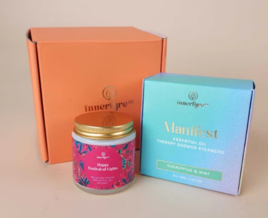 Innerfyre Diwali Illuminate & Refresh Gift Set | Home fragrances | The Green Collective SG